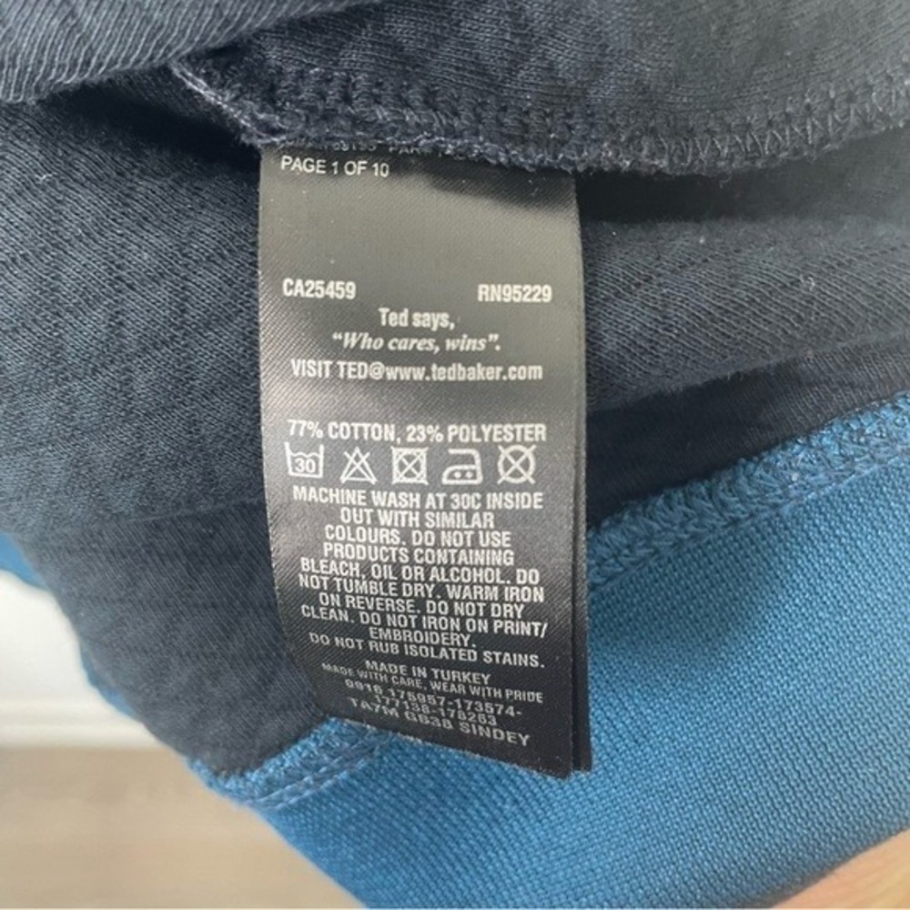 Ted Baker Quarter Zip Sindey Pullover Navy‎ Blue Size Large - Picture 5 of 7